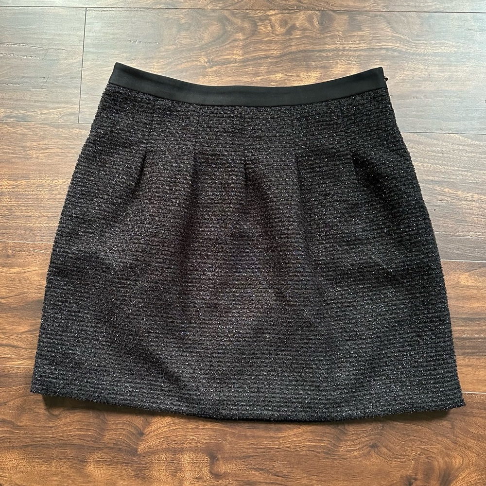 LOFT Black Sparkly Tweed Skirt